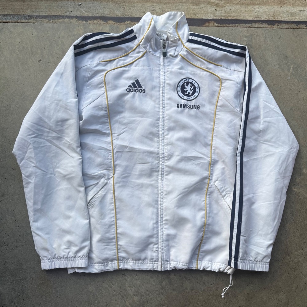 Adidas Chelsea FC 2010 Samsung Track Jacket White Navy Blue P95629 Mens Small